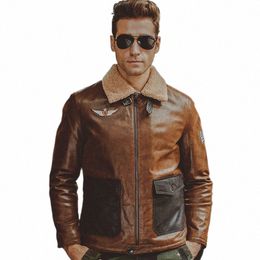 men's real leather jacket pigskin air force flight jackets Genuine Leather Aviator jacket winter m coat men bomber jackets p3sI#