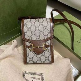 Family Womens popular online celebrity with the same horseshoe buckle mobile phone printed single diagonal cross for women 70% Off Online sales