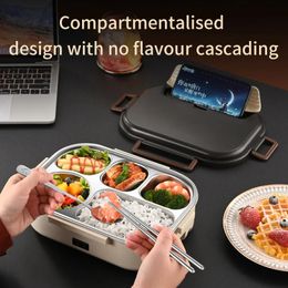 Stainless Steel Food Insulation Bento Lunch Box Electric Heated Boxes Home Car Keep Warm 12L 12V220V 240312
