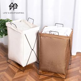 Baskets 4color Foldable Dirty Laundry Basket Waterproof Fabric Storage Basket For Clothes Toys Household Bathroom Laundry Organizer Bags
