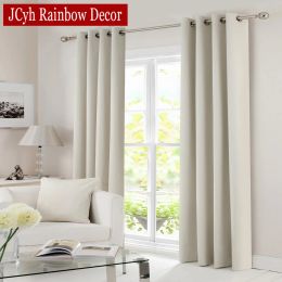 Curtains Beige Blackout Cutains for Living Room Bedroom Modern Long Hall Window Curtains Kitchen Cheap Door Ocultant Curtains 85% Shading