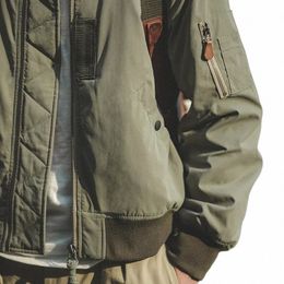 maden Cargo Retro MA-1 Bomber Flight Jackets Army Green Black Standing Collar Pilot Baseball Coat Zipper Pocket Tops Clothes l1hs#