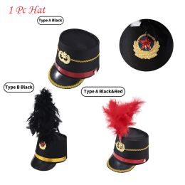 Hats Drum Major Hat Soldier Hat Marching Band Hat Nutcracker Hat Children Adult Halloween Cosplay Soldier Costume Party Hat