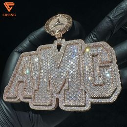 Custom Fashion Jewelry New Design S VVS Moissanite Baguette Diamonds Hiphop 4Inches 3D Letter Pendant Necklace