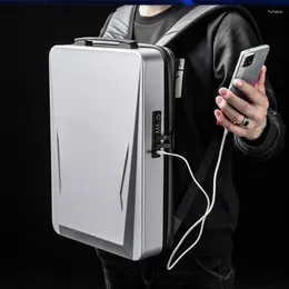 Backpack Men's Anti-theft 17.3 Inch Suitcase PC Hard Shell Carry On Luggage Game Notebook USB Waterproof Bag Male Travel