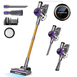 Umlo Cleaner, 300W 30kpa Powerful Stick with LED Display, Rechargeable Cordless Max 55min Runtime, Free-standing, Vacuum Cleaners for Home Carpet Hard Floor Pet