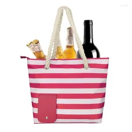 Storage Bags Wine Canvas Bag With Hiding Insulated Compartment Fashionable Casual Beach Tote Handbag Strap For Women Outdoor Beaches