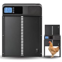 Accessories Automatic Chicken Coop Door Opener Aluminum+Abs Intelligent AntiPinch Induction Waterproof Electric Poultry Gate Timer For Farm