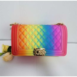 26% OFF Designer bag 2024 Handbags womens fashion Lingge single shoulder chain colorful diagonal jelly