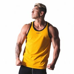 summer Bodybuilding Tank Tops Men Gym Fitn Training Sleevel Shirt Male Casual Quick Dry Stringer Singlet Vest Clothing B8Cm#