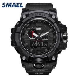 SMAEL Watches Men Sport Watch Man Big Clock Military Watch luxury Army relogio 1545 masculino Alarm LED Digital Watch Waterproof T307D