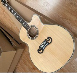 In Stock New 43# Acoustic (Electric) Guitar J200 Single Missing Angle All Solid Wood In Natural 202402