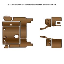 2021 Jeanneau Merry fisher 795 Swim Platform Cockpit Pad Boat EVA Teak Floor Mat Seadek MarineMat Gatorstep Style Self Adhesive