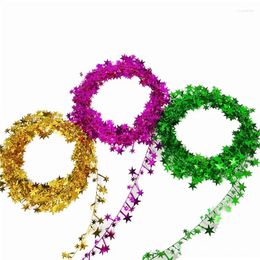 Party Decoration DIY Star Metal String Artificial Wreath Rattan Christmas Tred Thanksgiving Event Backdrop Banner Supplies