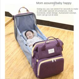 Boxes Large Capacity Diaper Bag Mummy Birthing Backpack Travel Portable Shoulder Multifunction Fold Bed Bags Waterproof Stylish Pack