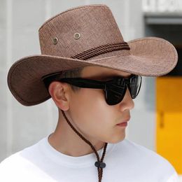 Berets Summer Fashion Cowboy Hat Bohemian Accessories Denim Straw Men's Women's Outdoor Travel Beach Unisex Western