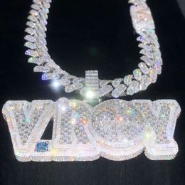Chain Jewellery Pass Diamond Moissanite Tester Manufacturer Sterling Sier Letter Iced Out Custom Pendant