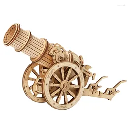 Decorative Figurines Mid-Ancient War-Time City Crossbow Agricultural Gun Can Launch Wooden 3D Splicing Jigsaw Puzzle Model