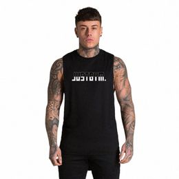 new Summer Cott Gym Clothing Bodybuilding Fitn Mens Running Tanks Top Workout Print Vest Sportswear Muscle Undershirt i7dk#