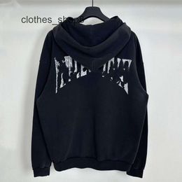 Paris Men Sweaters balencigs Hoodies Hoodie Sweater b Family High Edition 24ss Made Old Back Letter Zipper Unisex A CJ66