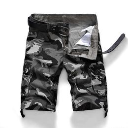 Men's Shorts Camouflage cargo shorts for mens summer 2023 casual cotton multi pocket loose shorts military tactical shorts Plus size 44 J240325