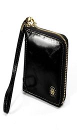 Wallets Men Women039s Leather Wallet Classic Coffee Mini Card Holder Male Walet Pocket Retro Purse High Quatily Zipper Wristle 8248780