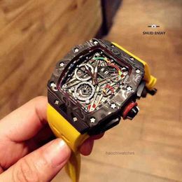 Luxury Designer Watch Men's and Women's Watches High Quality Watch 40mm Rubber Strap Chronograph Wristwatch Richar m Watch Dzhx