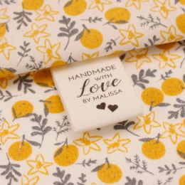 accessories Sewing Labels, Personalised Brand, Custom Logo, Cotton Tags, Crafts Gifts, Handmade Items, With Love, 20mm X 70mm (MD5087)