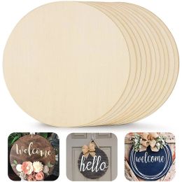 Crafts 5Pcs Wood Round For DIY Craft Kids Christmas Painting Toys Ornament Wedding Household Decoration Board
