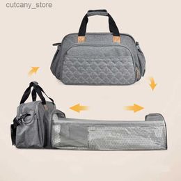 Baby Cribs Baby diaper healthy shoulder bag Roomy Mom pregnant bag childrens essential handbag Portab Seping Crib travel bed L240320