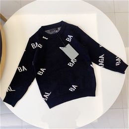 Children's designer fashion knitwear brand men's and women's high-quality knitwear baby pullover Children's warm printed clothing 90-150cm G4