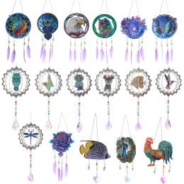 Knitting Diamond Painting Wind Chime Hanging for Adults Diamond Embroidery Kit Cross Diy Home Decoration Paint by Number Kits