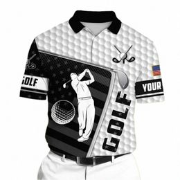 fi Golf Wear Men Leisure Lapel Polo T Shirt Outdoor Sports Harajuku Short Sleeve Tees Summer Oversized T-shirt Butt Tops l4OM#