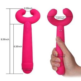 Chic Silicone waterproof clitoris vagina penis stimulator massager sex products U-shaped vibrator adult toy 231129