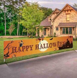 Party Decoration Outdoor Halloween Banner Pull Flag Decorations Celebrate Hanging Decor Porch Background Supplies Signs Foldable2943719