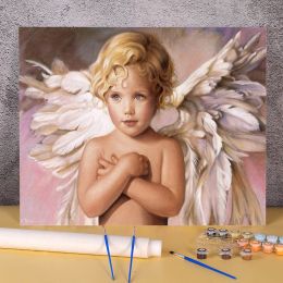 Number Angel Kids DIY Paint By Numbers Set Acrylic Paints 40*50 Oil Painting New Design For Children Wholesale