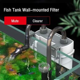 Accessories Fish Tank Waterfall Filter Aquarium External Water Pump Wallmounted Small Circulation Filter Electric Remove Oil Film