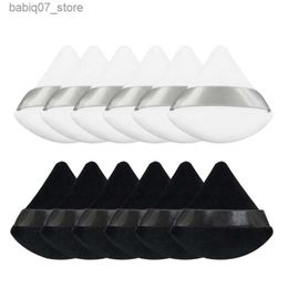 Sponges Applicators Cotton 1 mini cotton soft black and white triangular velvet powder cosmetic puff sponge dry makeup tool facial beauty tool Q240325