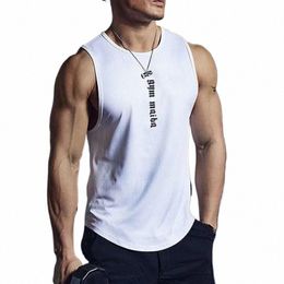 2022 NEW summer Bodybuilding Tank Tops Men Gym Workout Fitn sleevel shirt Male Undershirt quick-drying Casual Sports Vest G3Ae#