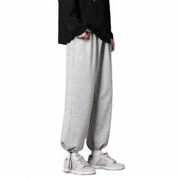 men Sweatpants Ankle-banded Solid Colour Elastic Waist Sporty Pockets Keep Warm Jogging Men Spring Pants Men Clothing n9Ny#