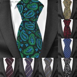 Neck Ties Neck Ties Jacquard Striped Tie For Men Wome ic Plaid Neck Tie For Wedding Business Suits Man Plaisley Ties Mens Necktie Gravatas Y240325