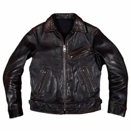 quality Heavy Horseskin Men's Jacket Coat Genuine Leather Bomber Blazer Coat For Man Brown Aviator Overcoats Winter Streetwear h3Px#