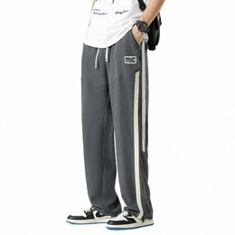 Männer Hosen Elastische Taille Anti-Falten Dra Hosen Sommer Lose Gestreifte LG Jogginghose Männlich Luxus Kleidung Streetwear S9i3 #