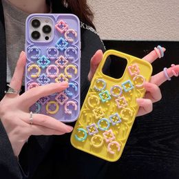 Cell Phone Cases Cute Creative Decompression Donuts Phone Case For iphone 15 14 13 12 Pro Max 11 Shockproof Bumper Soft Silicone Phone Cover gift H240326