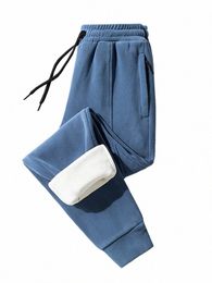 winter Zip Pockets Thick Warm Sweatpants Men Joggers Sportswear Casual Track Pants Male Plus Size Thermal Fleece Trousers 8XL R8ub#