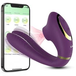 Hip Sucking Double Shock Rod Remote Control Silicone Women's Masturbation Breast Clip Clitoral Massage Adult Sexual Products 231129