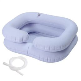 Pillows Inflatable Hair Washing Basin With Drain Tube For Elderly Disabled Suitable For Lying Bed Rest Nursing Aid Sink Shampoo Tray