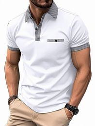 2023 Summer New Men's Casual Short-Sleeved Polo Shirt Office Fi Lapel T-Shirt Men's Breathable Polo Shirt Men's Clothing D536#