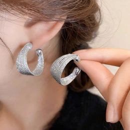 Hoop Earrings Exaggerated Gold Colour Geometric Big Circle For Women Fashion Metal Multilayer C Shape Jewellery Party Gift