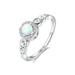 Europe Retro Opal Ring S925 Sterling Silver Micro Set Zircon Brand Designer Ring European and American Hot Fashion Women High end Ring Jewellery Valentine's Day Gift spc